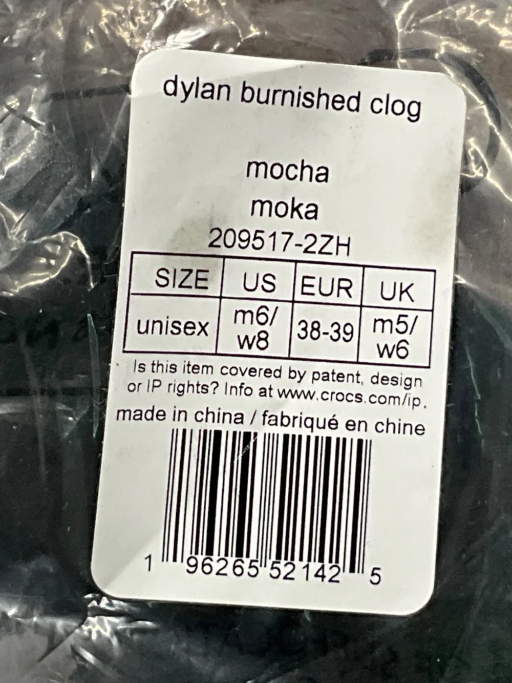 CROCS Dylan Burnished Clogs in Mocha. NEW. US M-6/W-8/EUR 38-39 - Picture 5 of 5
